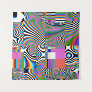 Levendige digitale Abstracte geometrische achtergr Wandkleed