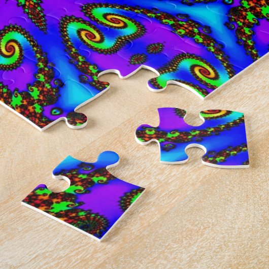Levendige digitale kaleidoskopkunst legpuzzel (Zijkant)