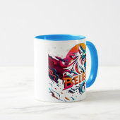 Levendige digitale kunstwerken met een gestileerde mok (Voorkant rechts)