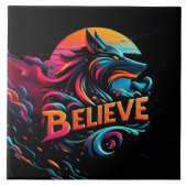 Levendige digitale kunstwerken met een gestileerde tegeltje (Voorkant)