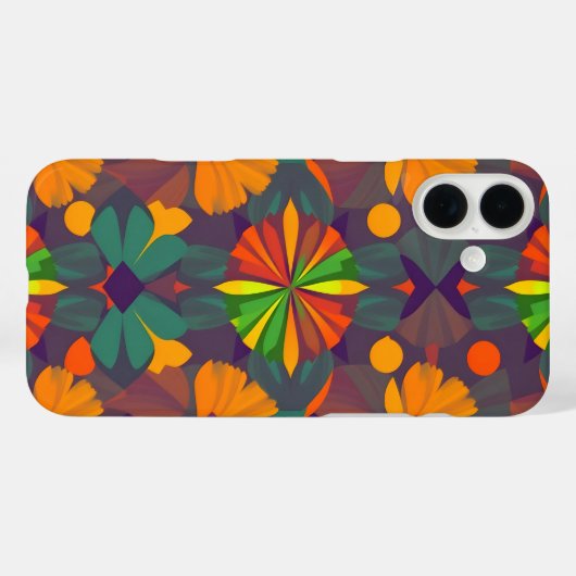 Levendige digitale print iPhone16 Hoesje - Naadloo (Achterkant (horizontaal))