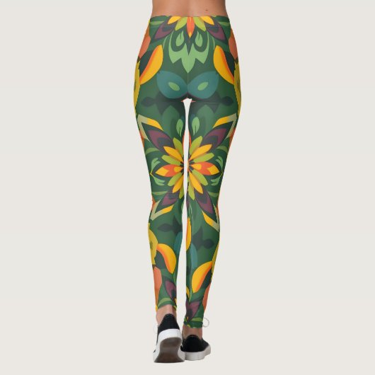 Levendige digitale print Leggings - Organic & Symm (Achterkant)