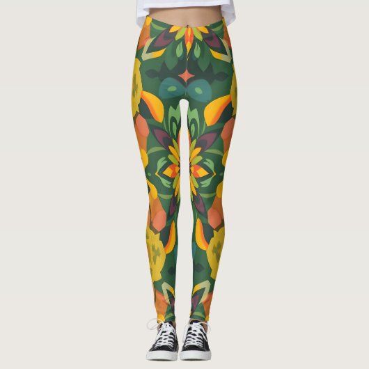 Levendige digitale print Leggings - Organic & Symm (Voorkant)