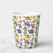 Levendige dinosaurus-themafeest papieren bekers (Voorkant)