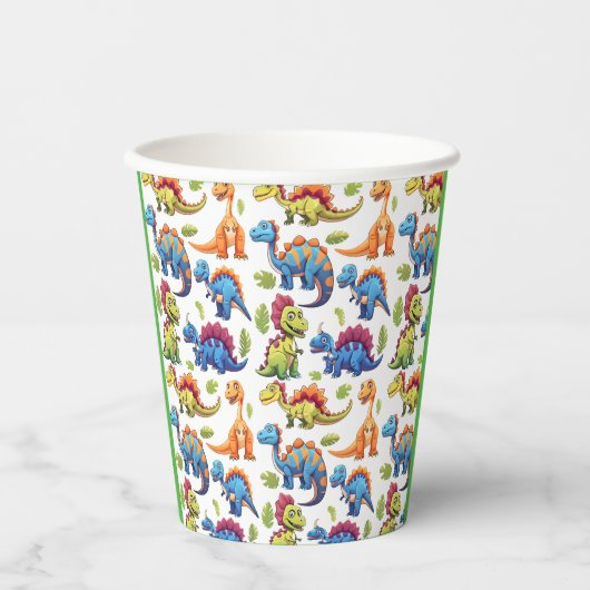 Levendige dinosaurus-themafeest papieren bekers (Voorkant)