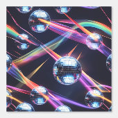 Levendige Disco Ball Rainbow Swirls Peel en Stick Behang (Voorkant)