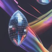 Levendige Disco Ball Rainbow Swirls Peel en Stick Behang (Zoom)
