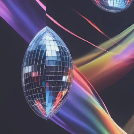 Levendige Disco Ball Rainbow Swirls Peel en Stick Behang (Zoom)