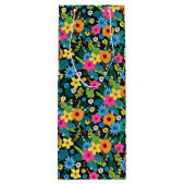 Levendige Ditsy Bloemen Bloemendesign-43785 Wijn Cadeautas (Achterkant)