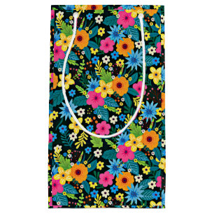Levendige Ditsy Bloemen Bloemmotief Ontwerp-43785 Klein Cadeauzakje