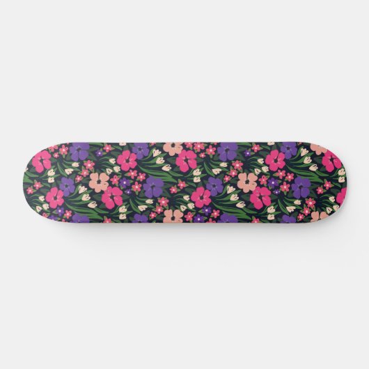 Levendige Ditsy Bloemenprint Persoonlijk Skateboard (Horizontaal)