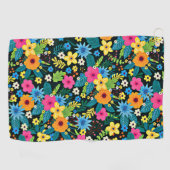 Levendige Ditsy Flowers Bloemenpatroon-43785 Golfhanddoek (Horizontaal)