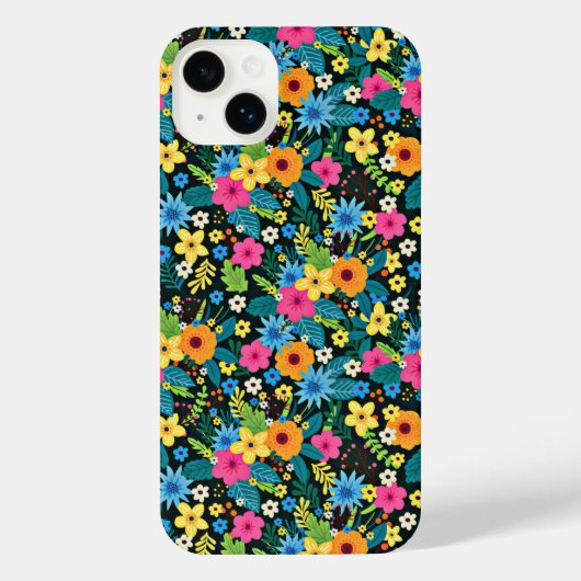 Levendige Ditsy Flowers Bloemenpatroon-43785 iPhone Hoesje (Achterkant)
