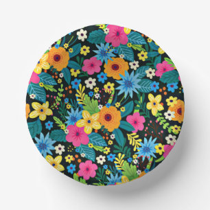 Levendige Ditsy Flowers Bloemenpatroon-43785 Papieren Kommen