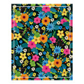 Levendige Ditsy Flowers Bloemenpatroon-43785 Perfect Poster (Voorkant)