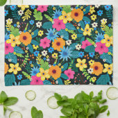 Levendige Ditsy Flowers Bloemenpatroon-43785 Theedoek (Gevouwen)