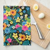 Levendige Ditsy Flowers Bloemenpatroon-43785 Theedoek (Quarter Fold)