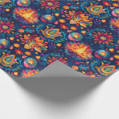 Levendige Diwali met Diya lamp Cadeaupapier (Hoek)