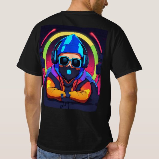 Levendige DJ Vibes Graphic Equalizer T-shirt – Lic (Achterkant)
