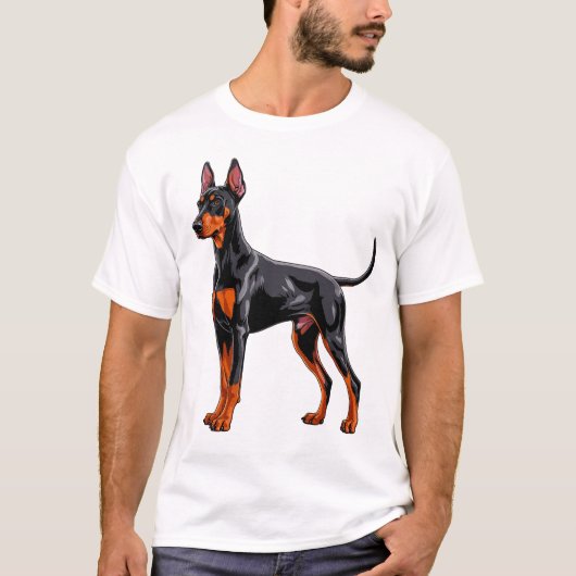 Levendige Dobermann Pincher T-shirt (Voorkant)