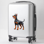 Levendige Dobermann Pinscher Sticker (Koffer)