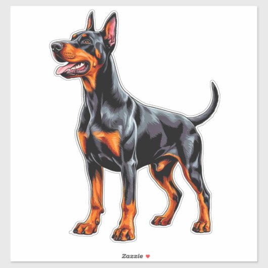 Levendige Dobermann Pinscher Sticker (Vel)