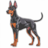Levendige Dobermann Pinscher Sticker (Voorkant)