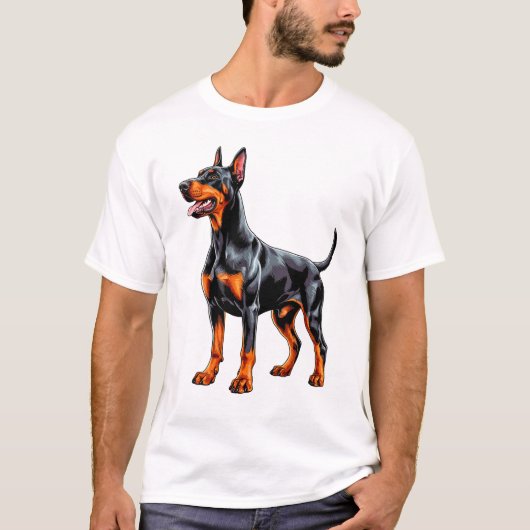 Levendige Dobermann Pinscher T-shirt (Voorkant)