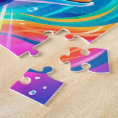 Levendige Dolfijn Droomlandschap – Psychedelische Legpuzzel (Zijkant)