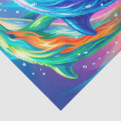 Levendige Dolfijn Droomlandschap – Psychedelische Tissuepapier (Detail)