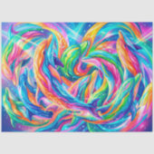 Levendige Dolfijn Droomlandschap – Psychedelische Tissuepapier (Voorkant)