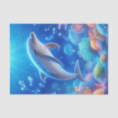 Levendige Dolfijn Ocean Reef Decoupage Tissuepapier (Voorkant)