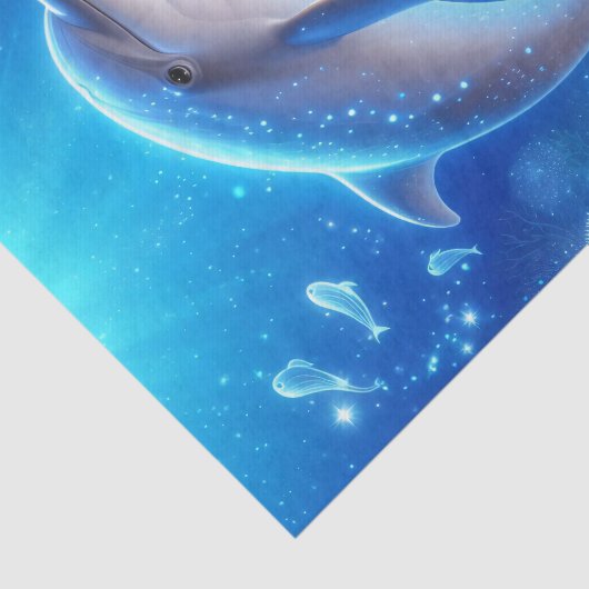 Levendige Dolfijn Ocean Reef Decoupage Tissuepapier (Detail)