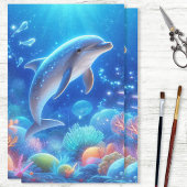 Levendige Dolfijn Ocean Reef Decoupage Tissuepapier