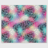 Levendige donkere achtergrond Kleurrijk blad Cadeaupapier (Vlak)