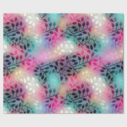 Levendige donkere achtergrond Kleurrijk blad Cadeaupapier (Vlak)