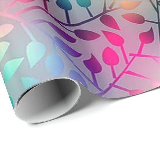 Levendige donkere achtergrond Kleurrijk blad Cadeaupapier (Rol Hoek)