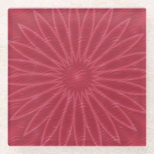 Levendige donkerroze aandrukvulling glazen onderzetter (Voorkant)