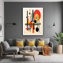 Levendige, door Bauhaus geïnspireerde geometrische