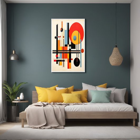 Levendige, door Bauhaus geïnspireerde geometrische Poster