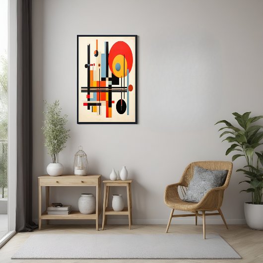 Levendige, door Bauhaus geïnspireerde geometrische Poster