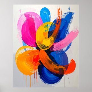 Levendige Dopamine Decor Abstract Kleurrijk Poster