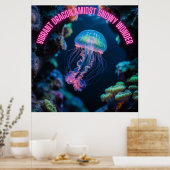 Levendige draak te midden van sneeuwwonder poster (Keuken)