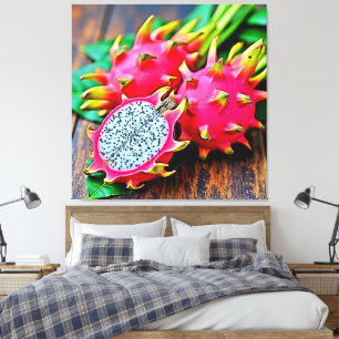 Levendige Dragon Fruit Beauty Design Canvas Afdruk
