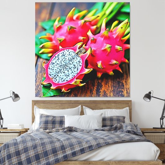 Levendige Dragon Fruit Beauty Design Canvas Afdruk (Insitu (Slaapkamer))