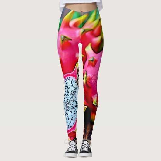 Levendige Dragon Fruit Beauty Design Leggings (Voorkant)