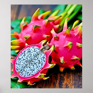 Levendige Dragon Fruit Beauty Design Poster