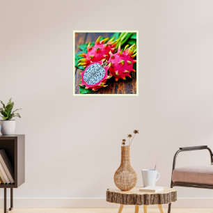 Levendige Dragon Fruit Beauty Design Poster