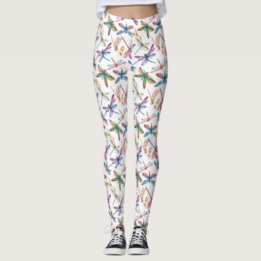 Levendige Dragonfly Dance Leggings (Voorkant)