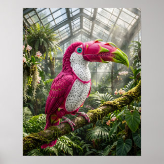 Levendige Drakenfruit Toekan Poster
